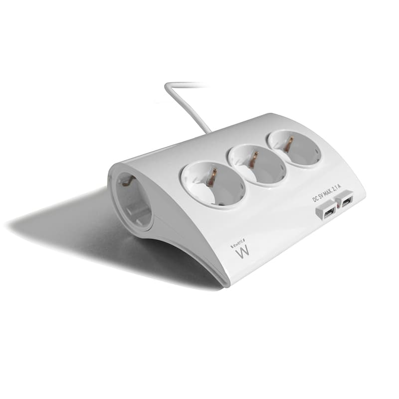 Ewent Multipresa DA Scrivania 5PRESE Schuko + 2 Porte USB EW3935 - Immagine 1