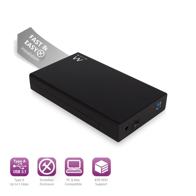 Ewent BOX PER HARD DISK SATA DA DA 3,5" USB 3.1 EW7056