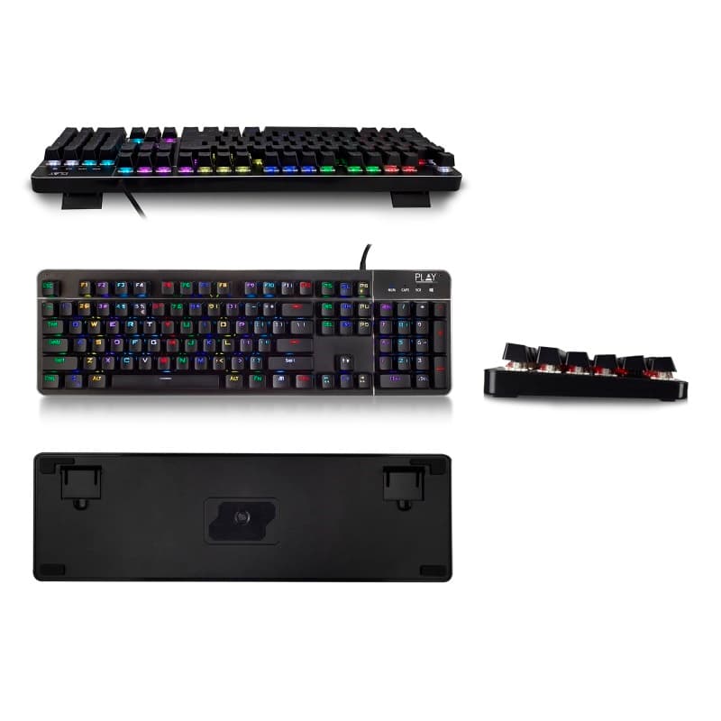 PLAY BY Ewent Tastiera Meccanica Gaming NERA USB RGB PL3350 - Immagine 1