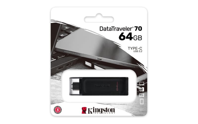 Kingston Pendrive Datatraveler 64GB USB TYPE-C 3.2 DT70/64GB - Immagine 1
