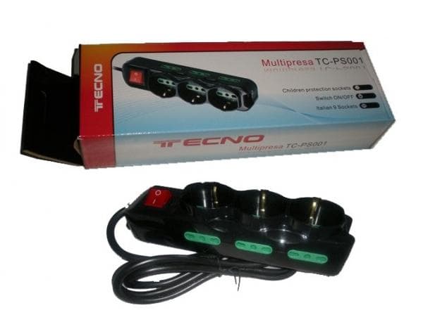 Tecno Multipresa 9 Uscite 3 Schuko + 6 10/16A TC-MP01