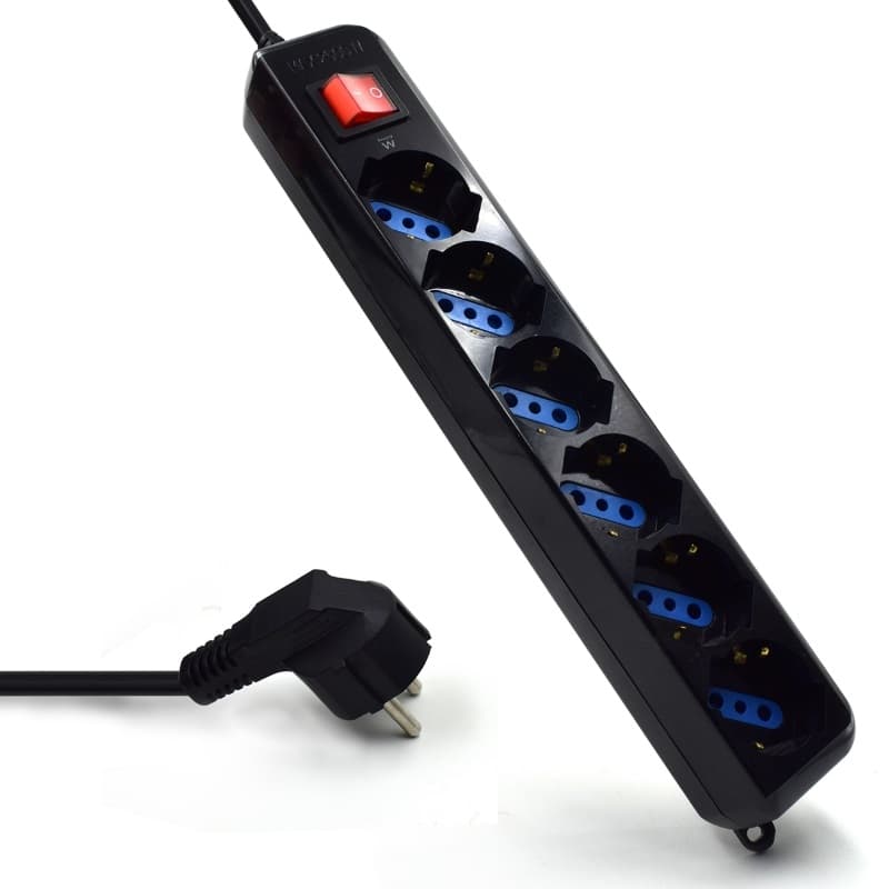 Ewent Multipresa 6 Posti CON Protezioni E Spina Schuko EW3924 - Immagine 1