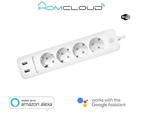 Homcloud Multipresa Intelligente WIFI 16A 4 SCHUKO+ 2 USB VZ-EPS16A4
