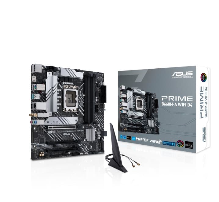 ASUS Scheda Madre Prime B660M-A D4 WIFI 4X DDR4 HDMI/DISPLAY-PORT Socket 1700