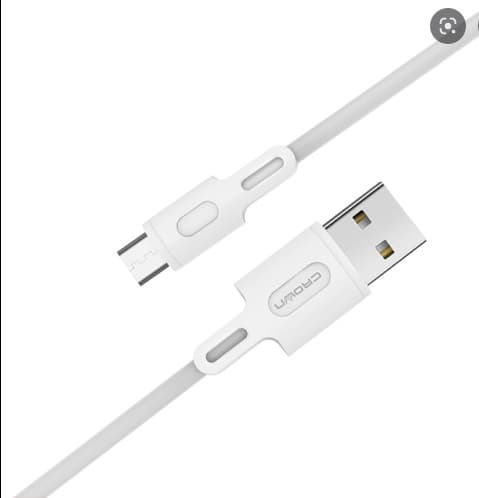 Crown CAVO USB Micro USB DATI E Ricarica 1MT 2A Bianco CMCU-003M