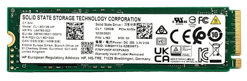 HP Solid State Drive SSD M.2 NVME 128GB CL1-8D128-HP - L64783-002 OEM BULK - Immagine 1