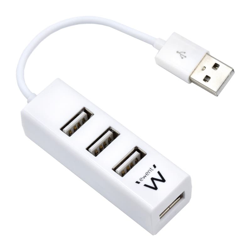 Ewent MINI HUB USB 4P USB 2.0 Bianco EW1122