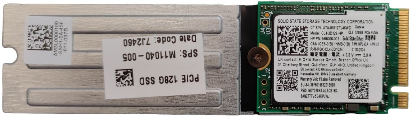 Kioxia Solid State Drive SSD 128GB M.2 NVMe GEN4 x4 2230 PCIe Ssstc CL4-3D128 OEM BULK - Immagine 1