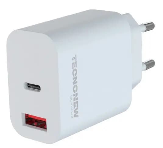 Tecnonew Alimentatore USB-A+C QC3.0 TN-883AC-20W