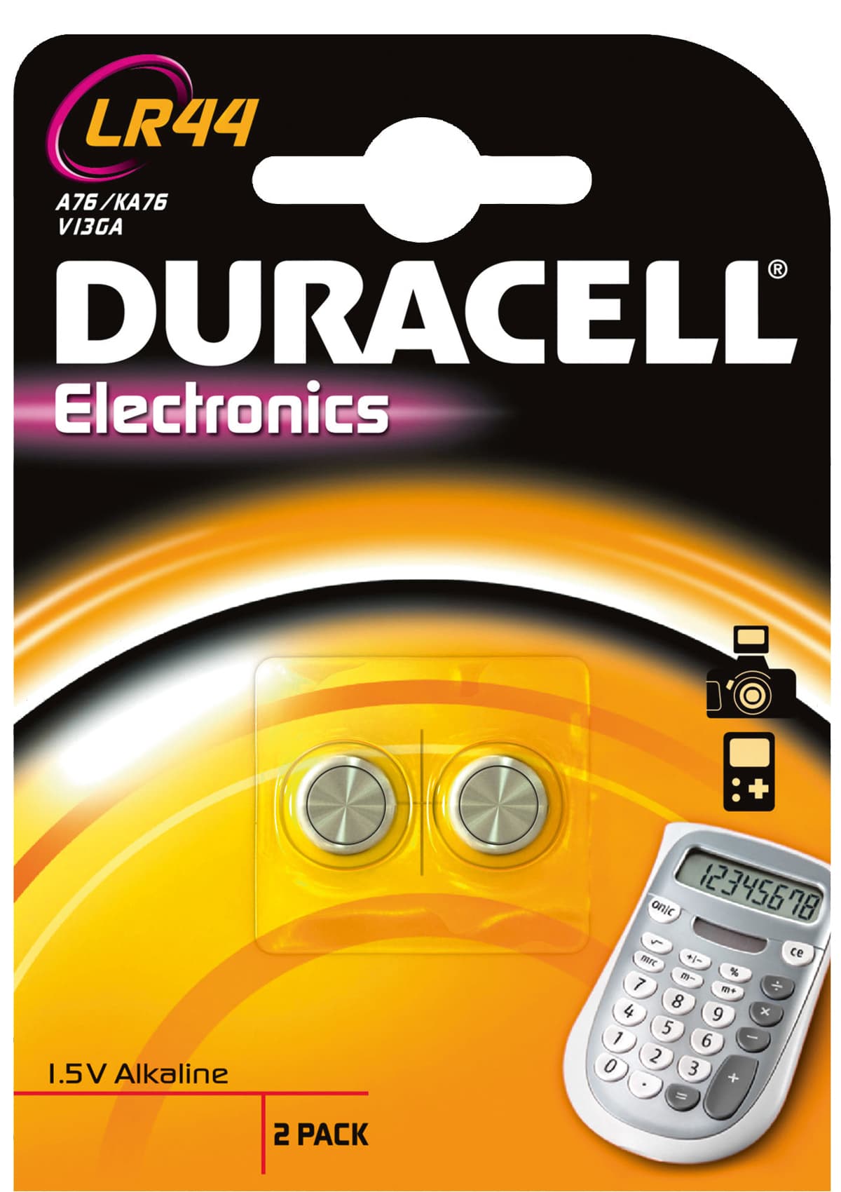 Duracell Batteria Bottone 1,5V Confezione Doppia LR44