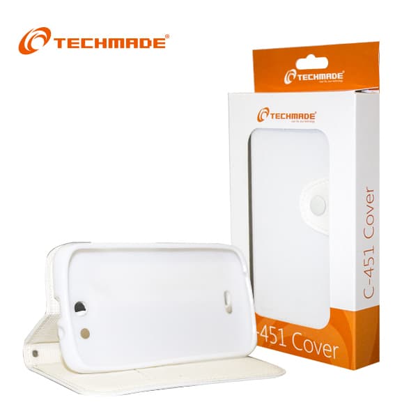 Techmade Custodia CON Stand PER Smartphone C451 Bianca CUST-C451-WH