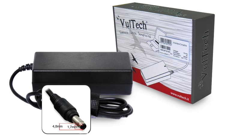 Vultech Alimentatore PER HP 4,8x1,7 MM 90W 19V 4,74A HP19474K-312