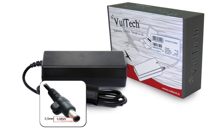 Vultech Alimentatore PER Samsung 5,5x3,0 MM 60W 19V 3,16A SA19316L-312