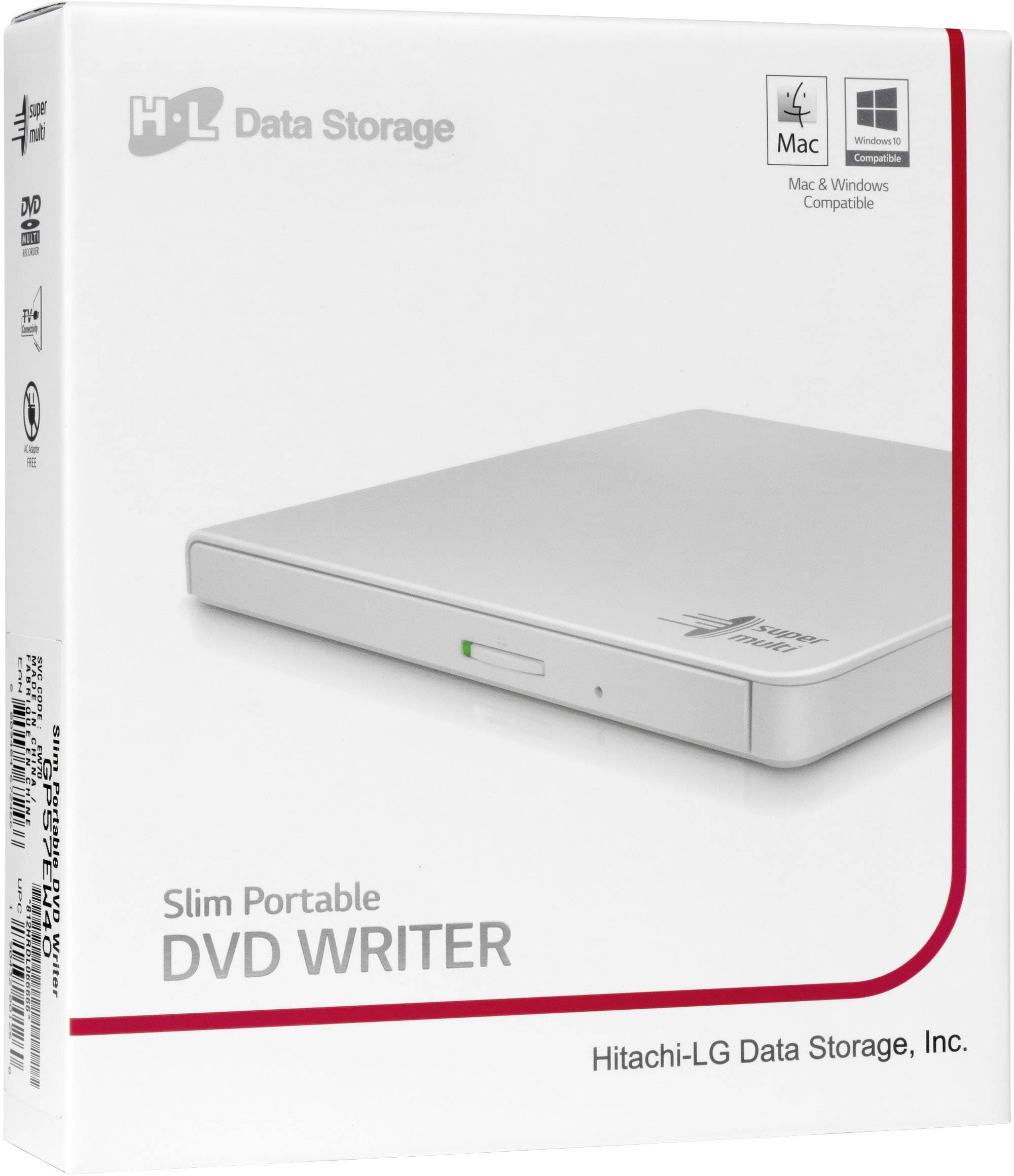 Hitachi LG Masterizzatore DVD Esterno Bianco USB 2.0 GP57EW40