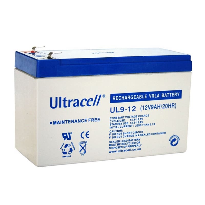 Ultracell Batteria AL Piombo 12V-9 AH Faston (6.35MM) CP-BAT-0320 - Immagine 1