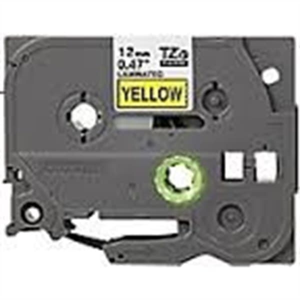 Brother Nastro Laminato Compatibile DA 12MM ( 8M ) NERO/GIALLO TZE631 - Immagine 1