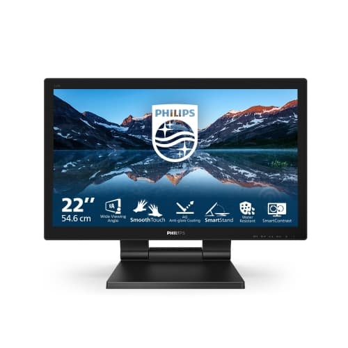 Monitor Philips Touch LED 21.5" Wide 222B9TA/00 VA 1920x1080 2ms 250cd/mq 3000:1(50.000.000:1)2x2 mm Reg.h Vga Dvi HDMI dp USB