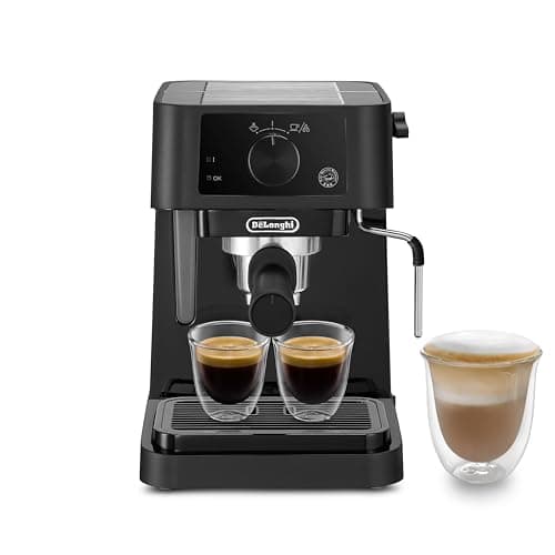 De'Longhi Stilosa EC235.BK Macchina manuale da Caffè Espresso e Cappuccino, Caffè in Polvere o in Cialde E.S.E., Montalatte classico per Cappuccini, serbatoio 1L, 1100W, Caldaia Acciaio Inox, Nero