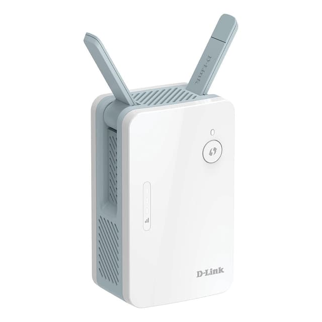 D-Link E15 Range Extender Mesh EAGLE PRO AI AX1500, ripetitore Wi-Fi, hotspot con porta Gigabit, MU-MIMO, OFDMA, Indicatore di segnale con AI, plug and play, WPS, WPA3