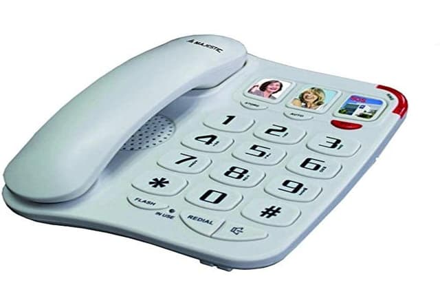 Majestic billy 201 bianco telefono fisso tasti grandi 3 memorie personalizzabili