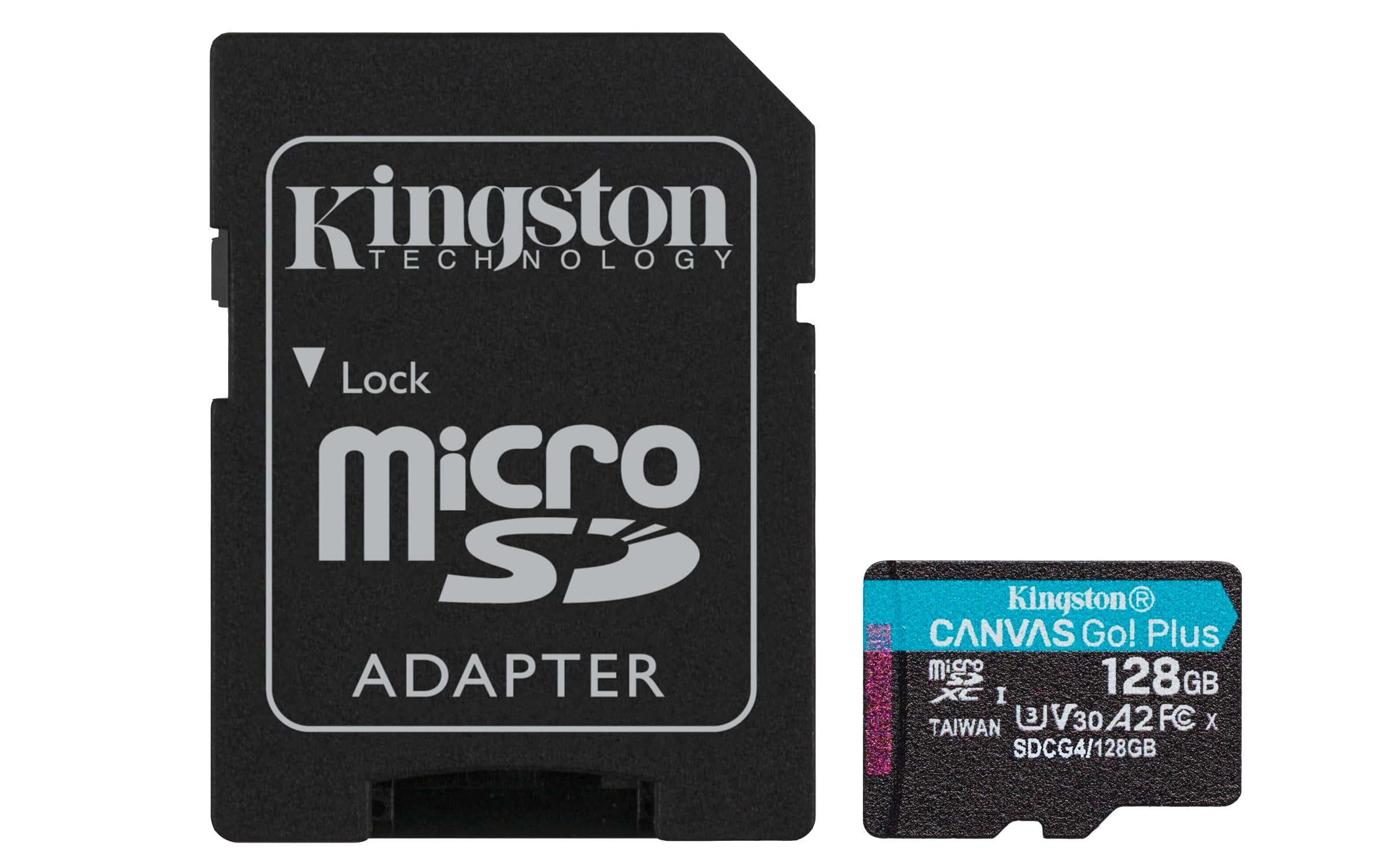 Kingston Canvas Go Plus microSDXC Scheda Di Memoria Gen4 200MB/s A2 U3 V30 128GB Adattatore Incluso-SDCG4/128GB