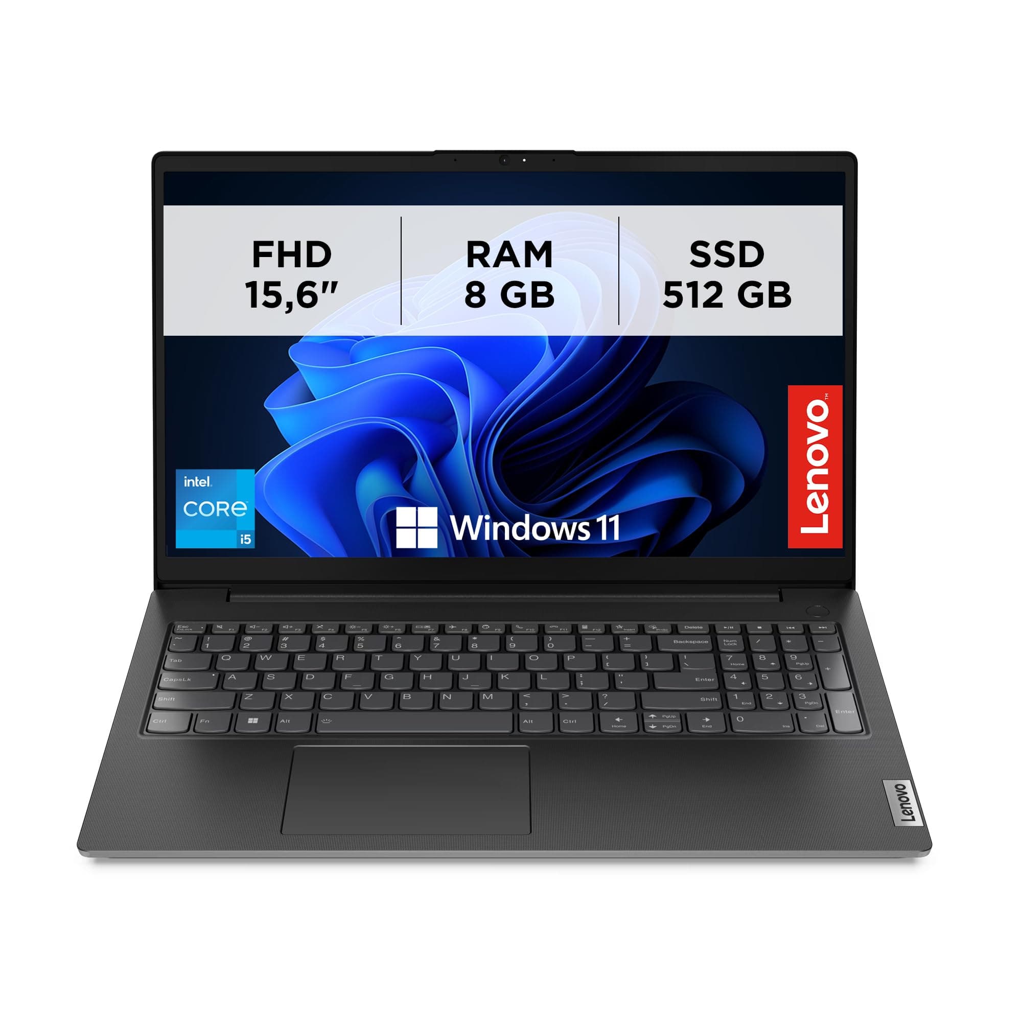 Lenovo - Notebook 15.6 Pollici V15 G4 IRU, Pc Portatile Professionale Windows 11 Pro, Intel Core I5-13420H, Ram 8GB DDR4, 512GB SSD NVMe - Laptop Grafica Intel UHD, Computer Audio Dolby, Schermo FHD