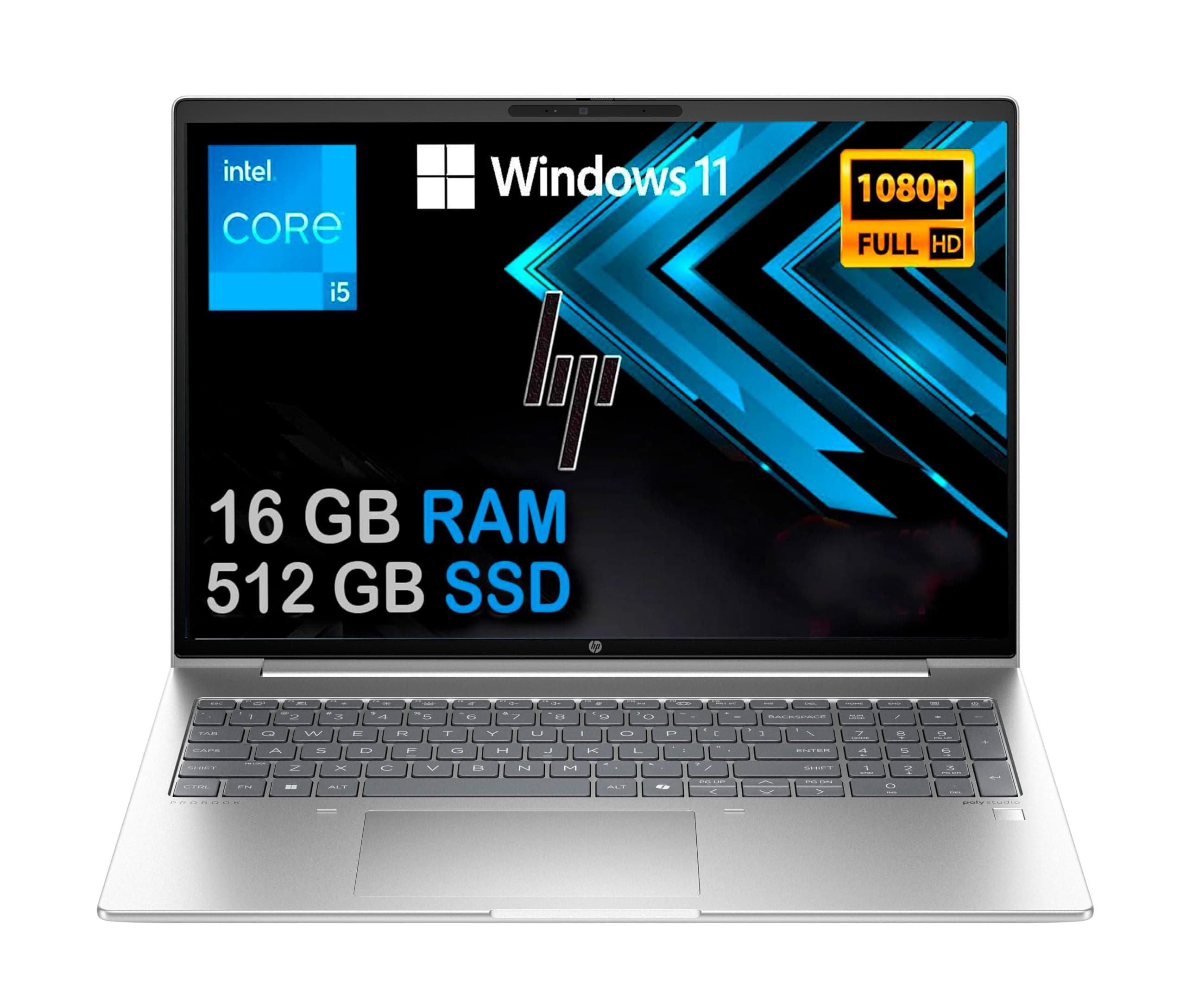 HP Probook 4 G1iR Notebook portatile Silver, RAM 16GB DDR5, SSD 512 GB, Display FullHD 16", Cpu Intel i5-1334U 10 Core da 4,6 GHz, fingerprint, Win11 Pro