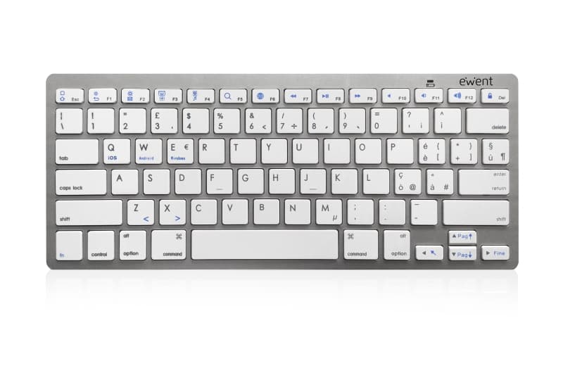 Ewent Tastiera Bluetooth PER iOS Android E Windows Silver EW3160 - Immagine 1
