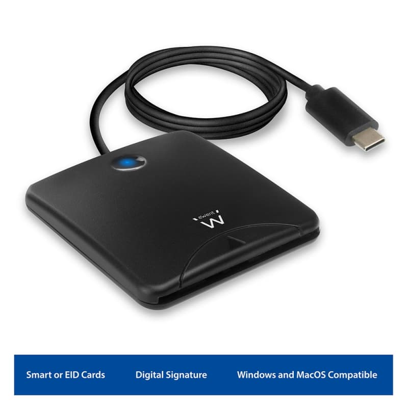 Ewent Lettore Smart CARD ID Reader USB-C EW1055 - Immagine 1