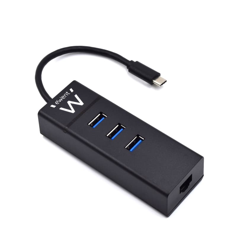 Ewent HUB USB 4 Porte 3.1 CON LAN USB-C EW1141 - Immagine 1