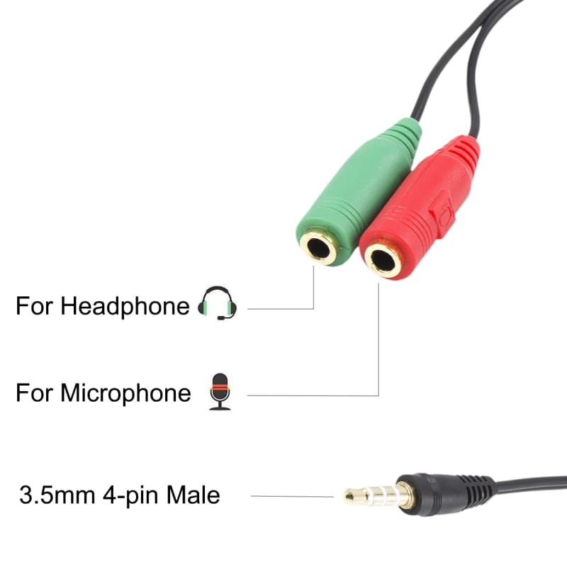 Ewent CAVO Audio JACK 3,5" M 4P A 2 JACK 3,5 F 3P 0,15 mm EC1640 - Immagine 1