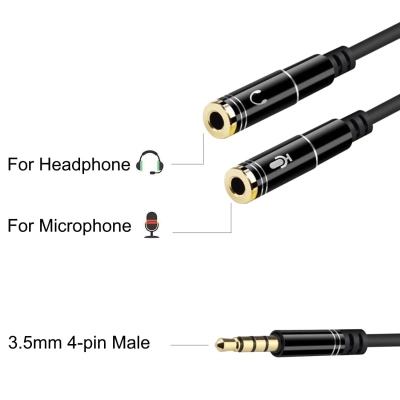 Ewent CAVO Audio JACK 3,5" M 4P A 2 JACK 3,5 F 3P 0,30 mm EC1641 - Immagine 1