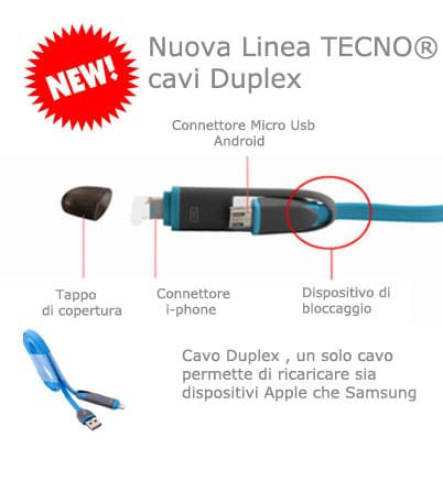 Tecno CAVO Ibrido APPLE/MICRO USB TC-122