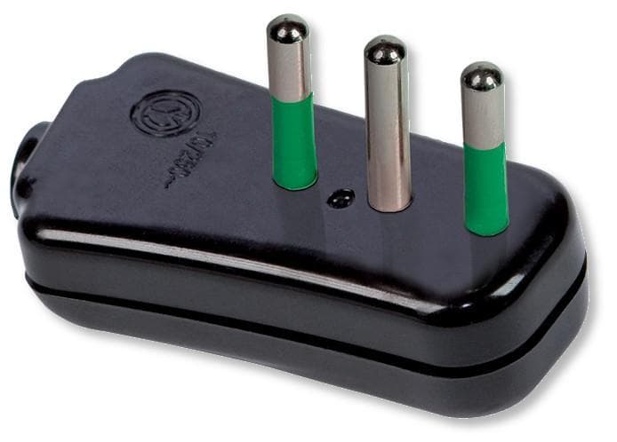 Spina ribassata 2P+T 10A Nero