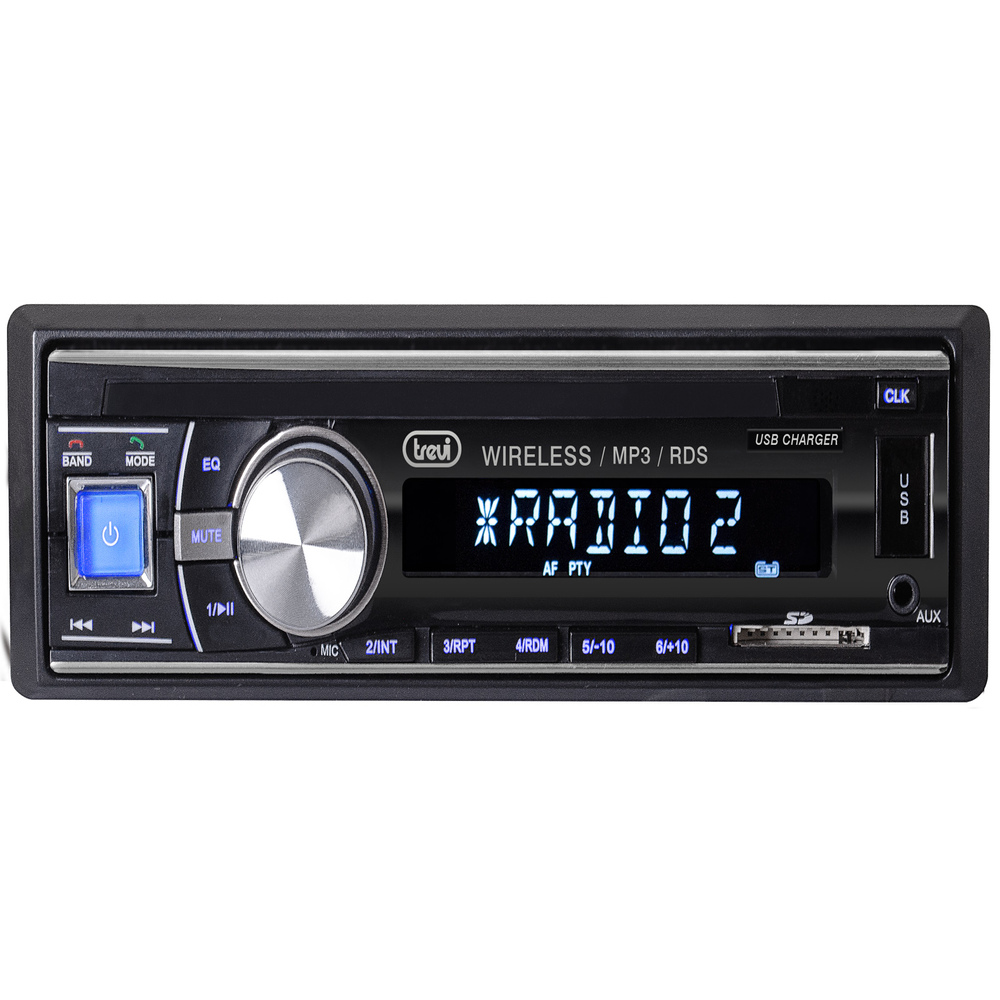 Trevi SCD 5702 BT Autoradio 30W con connessione Audio Wireless, Ingressi USB, SD Card, AUX-IN, USB Fast Charge per Ricarica Veloce dello Smartphone