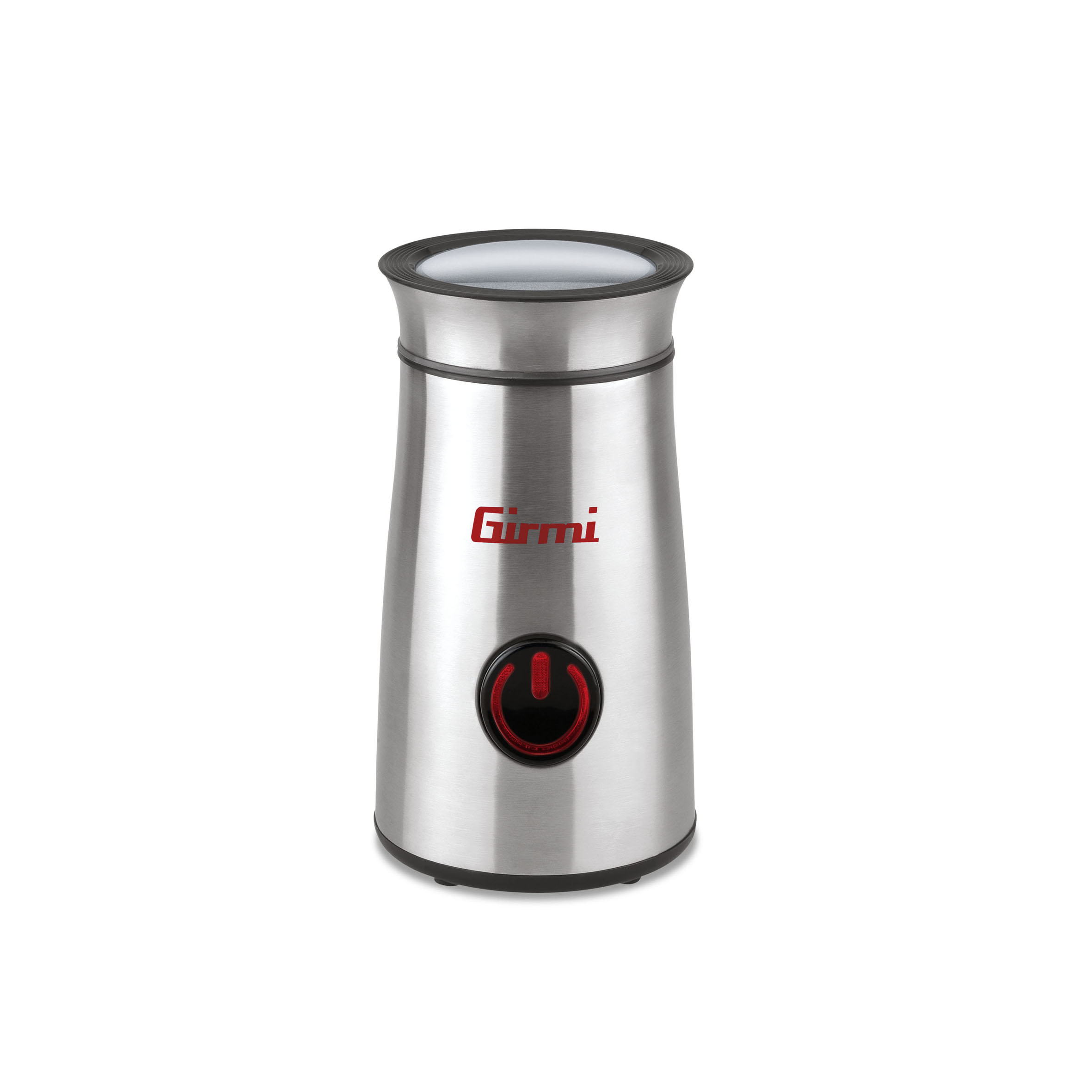 Girmi MC01 Macinacaffe, 150 W, Corpo Inox, Capacità 50gr, Funzionamento PULSE, Macina spezie e caffè, Lame Inox, Pulsante retro-illuminato, Base con avvolgicavo